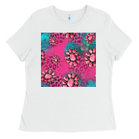 White pink turquoise gemstoes seamless pattern Ladies Tee - HRA Design Shop