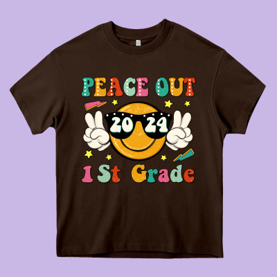 Peace Out 2024 1st Grade Heavy Core Tee Designed By Jahusdesignshop