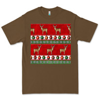 Cacao christmas deer and ornaments seamless pattern Premium Tee - BundleAndBundleShop
