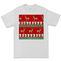 Dove Grey christmas deer and ornaments seamless pattern Premium Tee - BundleAndBundleShop