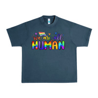Midnight Navy we are all human Urban Heavy Tee - MaliasSmallBusiness