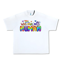 White we are all human Urban Heavy Tee - MaliasSmallBusiness