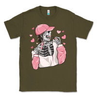 Army Green skeleton girl valentine's day Classic Tee - MaliasSmallBusiness