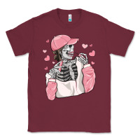 Burgundy skeleton girl valentine's day Classic Tee - MaliasSmallBusiness