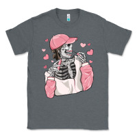 Charcoal Heather skeleton girl valentine's day Classic Tee - MaliasSmallBusiness