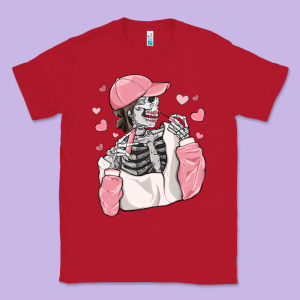Skeleton Girl Valentine's Day Classic Tee Designed By Maliassmallbusiness