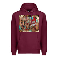 Burgundy merry christmas gnome Premium Hoodie - JahusDesignShop