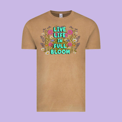 Live Life In Full Bloom Vintage Tee Designed By Maliassmallbusiness
