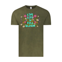 Vintage Olive live life in full bloom Vintage Tee - MaliasSmallBusiness