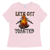 Bubblegum Pink lets get toasted Ladies Tee - CowhideDigitalArt