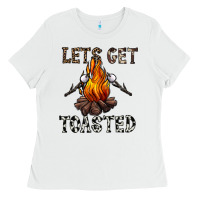 White lets get toasted Ladies Tee - CowhideDigitalArt