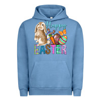 Pigment Pebble Blue Easter Day With Truck Urban Hoodie - BundleAndBundleShop