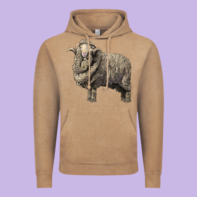 Merino Wool Sheep Vintage Hoodie Designed By Lillyallendesigns