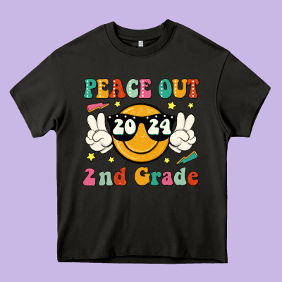 Peace Out 2024 2nd Grade Heavy Core Tee Designed By Jahusdesignshop