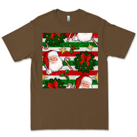 Cacao christmas  santa clause and ornaments seamless  pattern Premium Tee - BundleAndBundleShop