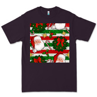 Plum christmas  santa clause and ornaments seamless  pattern Premium Tee - BundleAndBundleShop