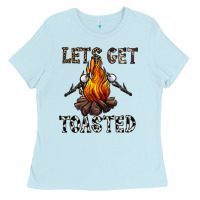 Baby Blue lets get toasted Ladies Tee - CowhideDigitalArt