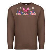 Butterflies And Flowers Premium Sweatshirt | Teevron