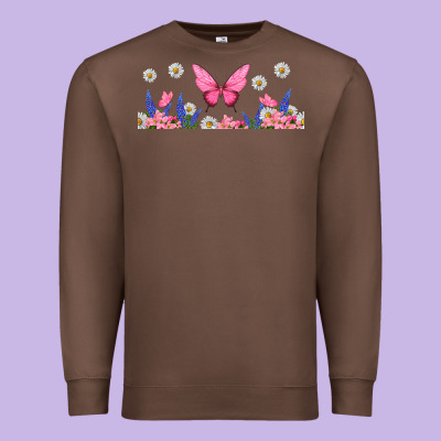 Butterflies And Flowers Premium Sweatshirt Designed By Tumblerdesignbyshophia