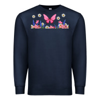 Navy butterflies and flowers Premium Sweatshirt - TumblerDesignByShophia