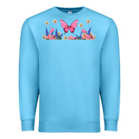 Ocean Blue butterflies and flowers Premium Sweatshirt - TumblerDesignByShophia