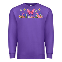 Purple butterflies and flowers Premium Sweatshirt - TumblerDesignByShophia