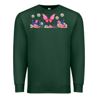 Sports Green butterflies and flowers Premium Sweatshirt - TumblerDesignByShophia