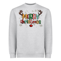 Heather Grey merry christmas raindeerr Heavyweight Sweatshirt - MaliasSmallBusiness