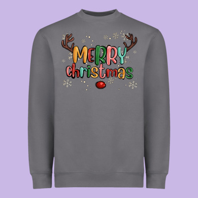 Merry Christmas Raindeerr Heavyweight Sweatshirt Designed By Maliassmallbusiness