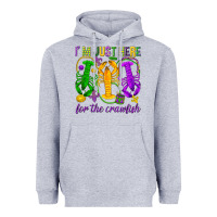 Heather Grey I'm just here for the Crawfish Heavyweight Hoodie - HowdyJamesFarm
