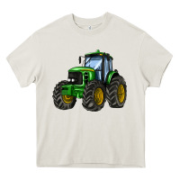 Cream farm tractor Heavy Core Tee - AdoDesignShop