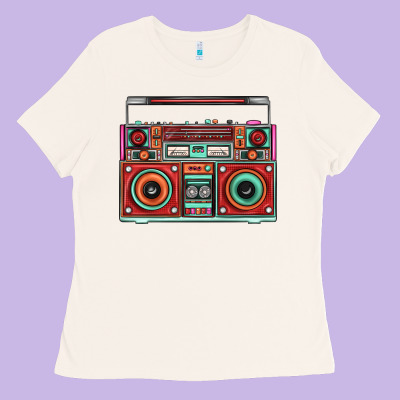 Boombox Ladies Tee Designed By Fadigitalartstudio