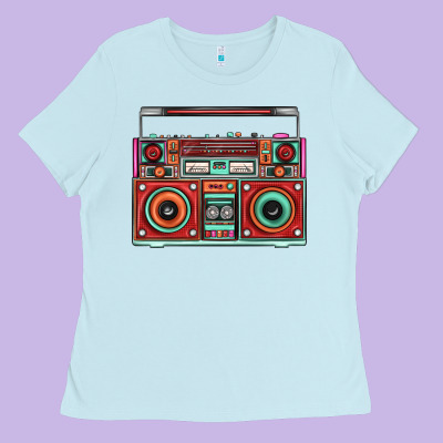 Boombox Ladies Tee Designed By Fadigitalartstudio