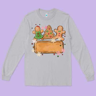 Costom Name Christmas Cookie Long Sleeve Tee Designed By Maliassmallbusiness