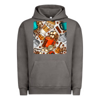 Pigment Tornado camping coffee cups marshmallow and moka pot with leopard seamless pat Urban Hoodie - BundleAndBundleShop