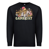 Black game day baseball leopard Premium Sweatshirt - HowdyJamesFarm