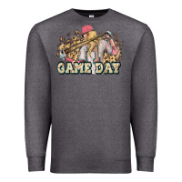 Charcoal Heather game day baseball leopard Premium Sweatshirt - HowdyJamesFarm