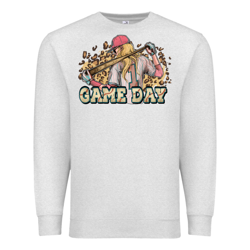 Game Day Baseball Leopard Premium Sweatshirt by HowdyJamesFarm | Teevron