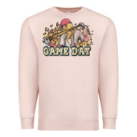 Pale Pink game day baseball leopard Premium Sweatshirt - HowdyJamesFarm