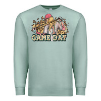 Seafoam game day baseball leopard Premium Sweatshirt - HowdyJamesFarm