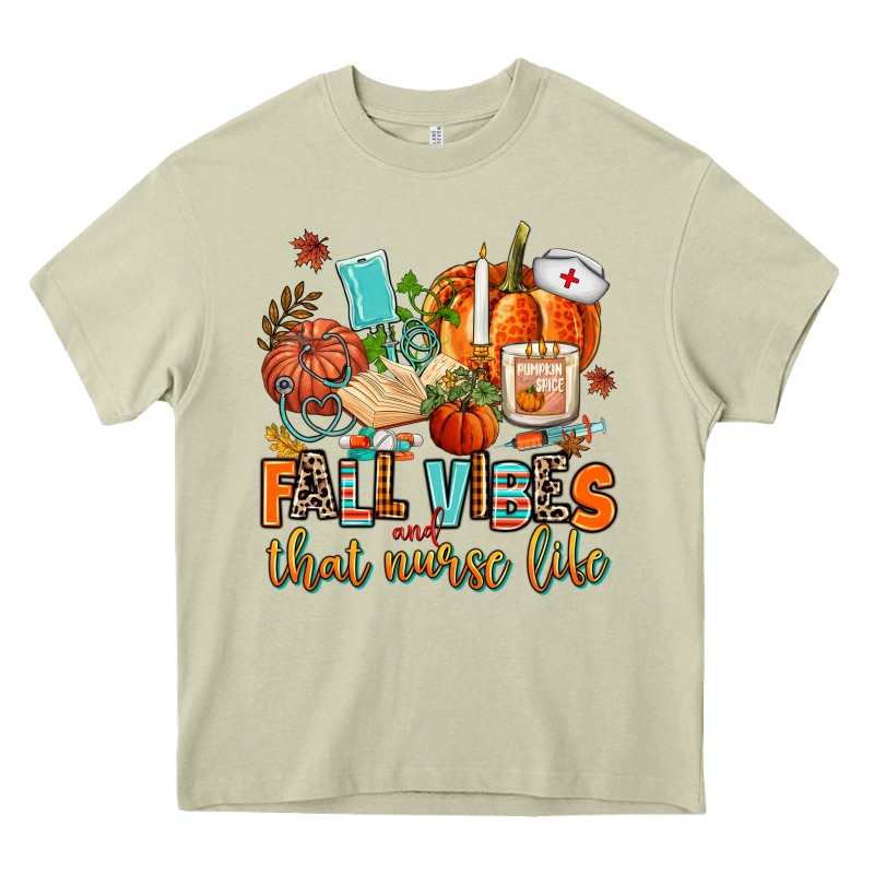 Fall Vibes And That Nurse Life Heavy Core Tee by AdoDesignShop | Teevron