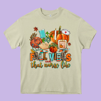 Fall Vibes And That Nurse Life Heavy Core Tee Designed By Adodesignshop