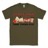 Army Green 100 days school Classic Tee - MaliasSmallBusiness
