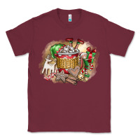 Burgundy Christmas Elf Classic Tee - CowhideDigitalArt