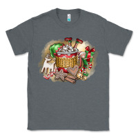 Charcoal Heather Christmas Elf Classic Tee - CowhideDigitalArt