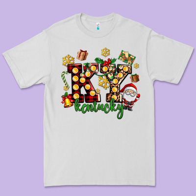 Ky Kentucky Christmas Premium Tee Designed By Adodesignshop