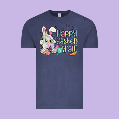 Happy Easter Y'all Vintage Tee Designed By Maliassmallbusiness