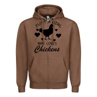 Chestnut Just A Girl Who Love Chickens Zipper Hoodie - Bettercallsaul