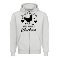 Dove Grey Just A Girl Who Love Chickens Zipper Hoodie - Bettercallsaul