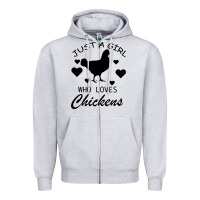 Heather Grey Just A Girl Who Love Chickens Zipper Hoodie - Bettercallsaul